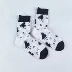 Cotton Blend Mid Calf Piano Pattern Unisex Socks