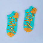 Cotton Blend French Fry Print Unisex Low Cut Socks