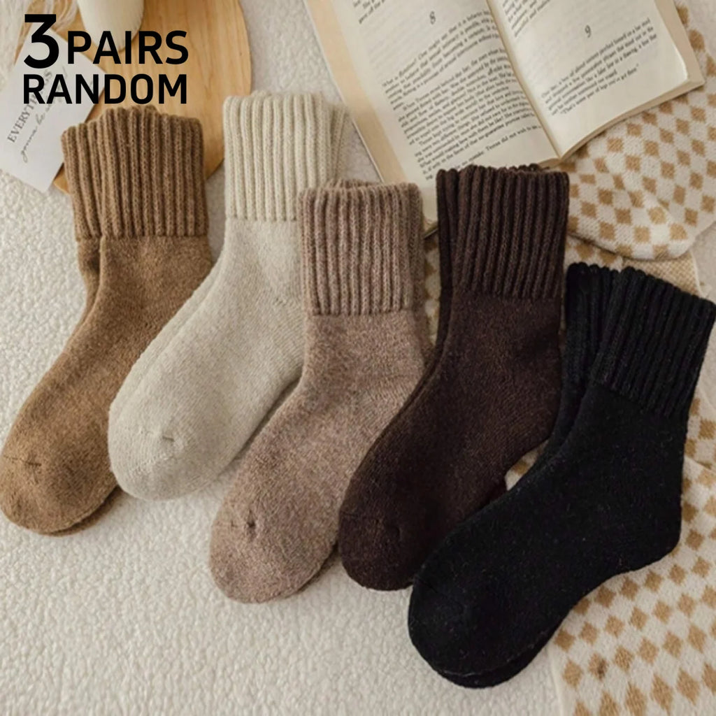 Polyester Elastane Knit Winter Crew Socks