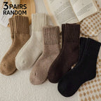 Polyester Elastane Knit Winter Crew Socks