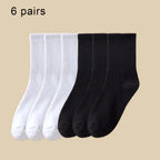 6 Pairs Polyester Spandex Mens Crew Socks