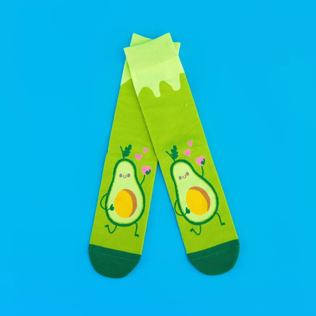 Cotton Blend Mid Tube Avocado Pattern Socks