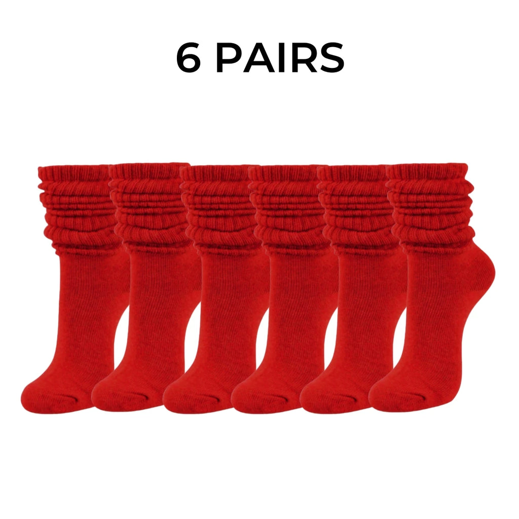 Polyester Elastane Knit Slouch Crew Socks
