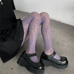 Floral Pattern Nylon Pantyhose Tights