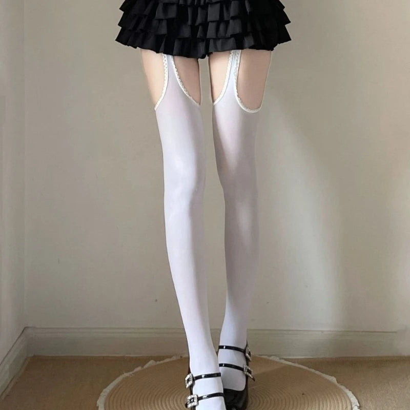 Nylon Elastane Suspender Stockings Over The Knee Tights