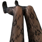 Floral Nylon Lace Fishnet Pantyhose Tights