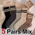 Polyester Elastane Striped Mid Tube Socks