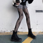 Nylon Polyester Skull Pattern Fishnet Pantyhose