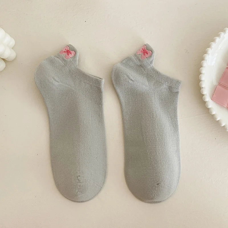 Cotton Embroidered Animal Crew Socks