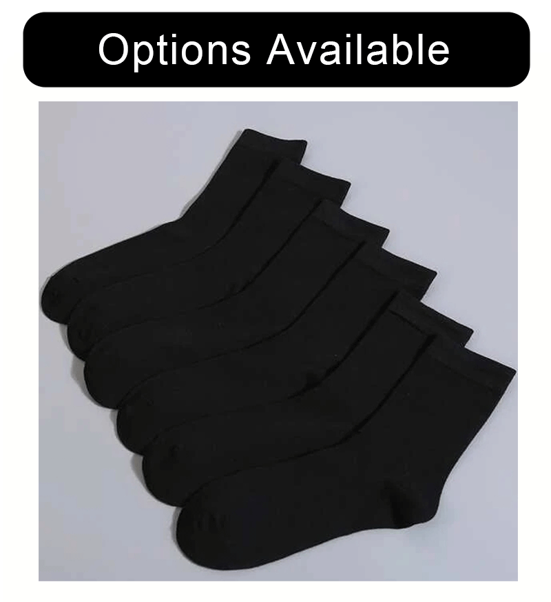 6 Pairs Polyester Spandex Mens Crew Socks
