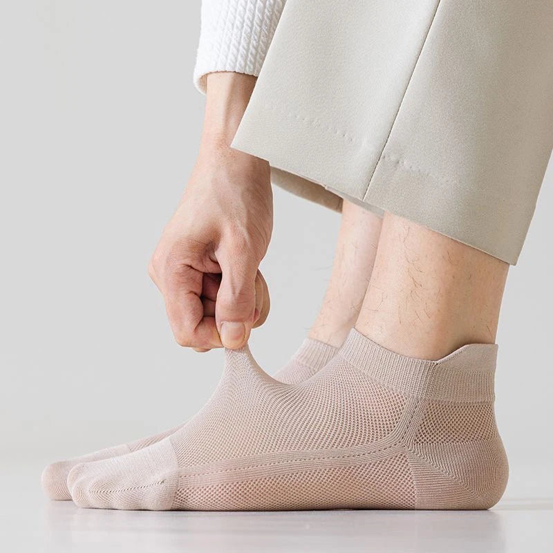 Cotton Polyester Ankle Socks Breathable Mesh Summer Casual Footwear