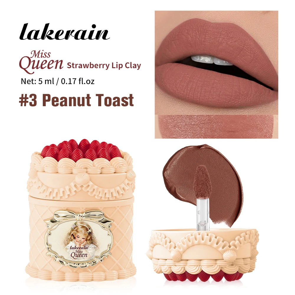 Strawberry Matte Lip Clay Velvet Cream Lipstick