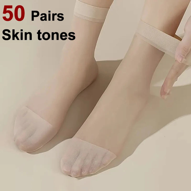 Nylon Spandex Transparent Casual Socks