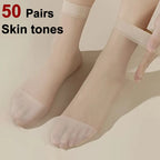 Nylon Spandex Transparent Casual Socks