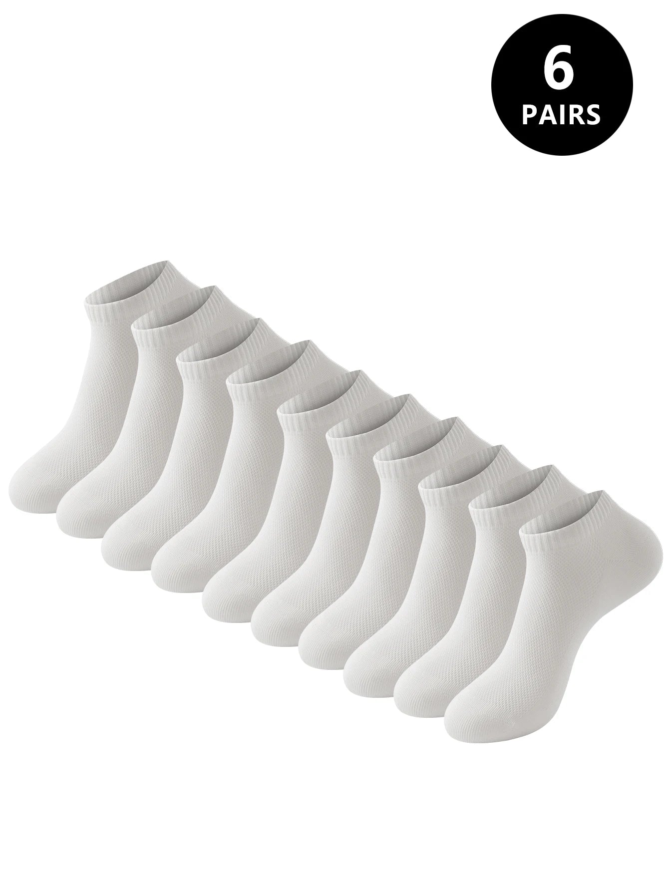 Polyester Elastane Crew Socks Six Pair Set - 14