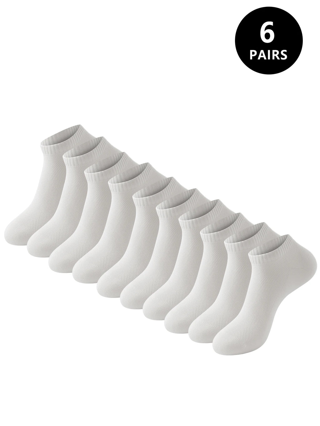 Polyester Elastane Crew Socks Six Pair Set
