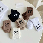 Polyester Elastane Women Bow Crew Socks