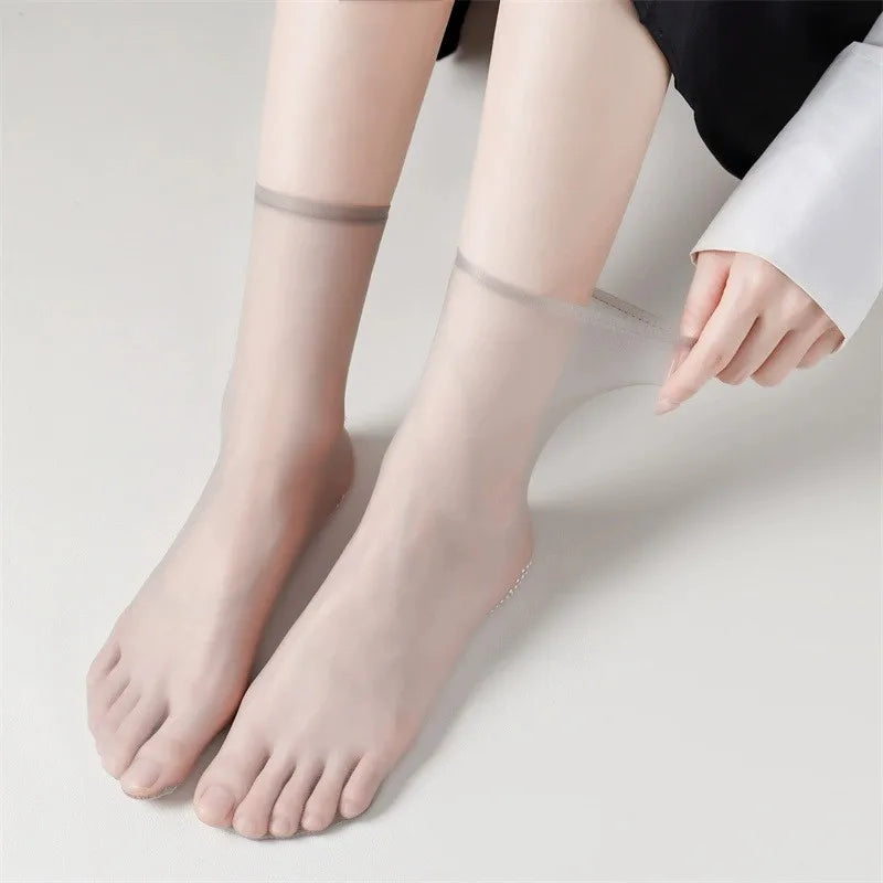 12 Pairs Nylon Spandex Anti Slip Invisible Silk Stockings