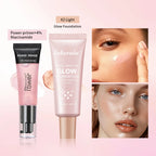 Liquid Face Primer and Glow Foundation Makeup Set