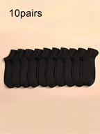 Polyester Elastane Low Cut Casual Socks 10 Pack