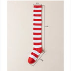Striped Nylon Polyester Over Knee High Stockings