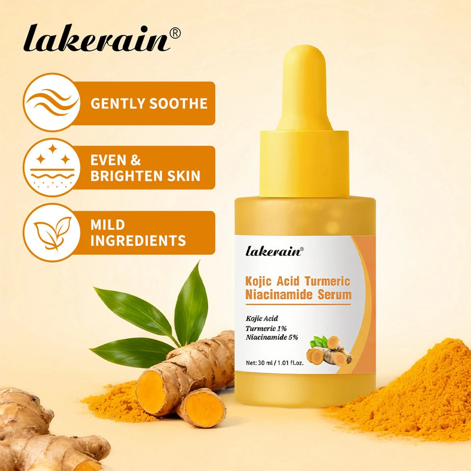 Kojic Acid Turmeric Niacinamide Face Serum Brightening Skin Essence - 7