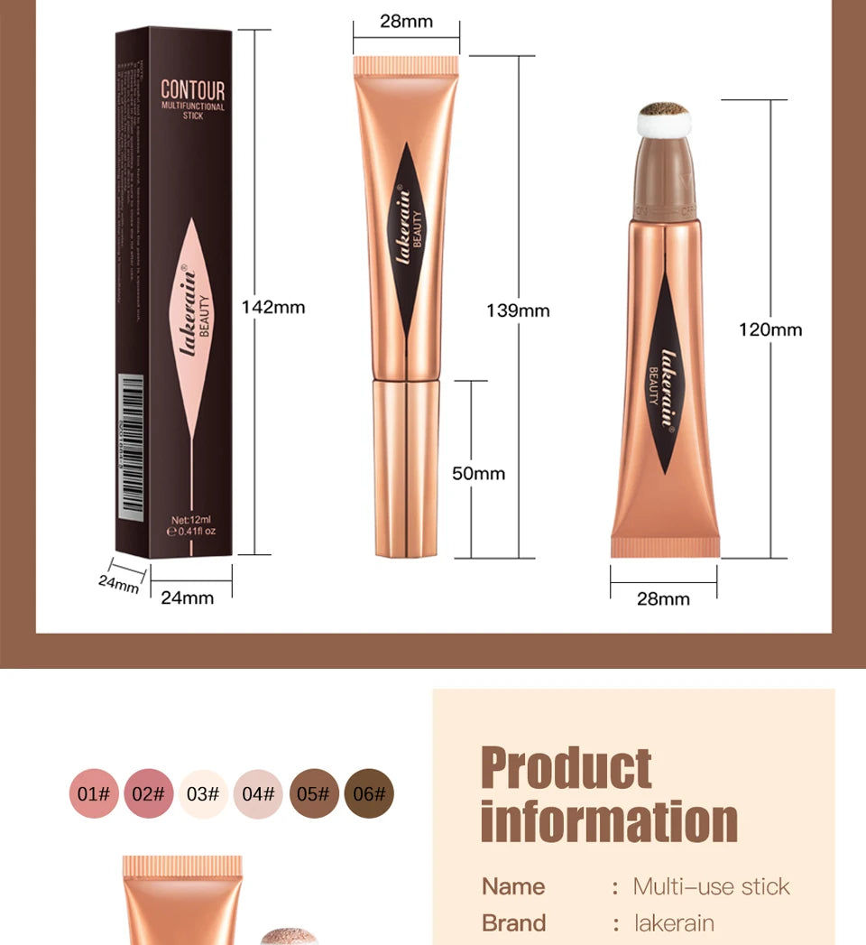 Liquid Face Contour Highlighter and Blush Wand Makeup Applicator