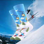 Cotton Blend Ski Pattern Mid Calf Unisex Socks