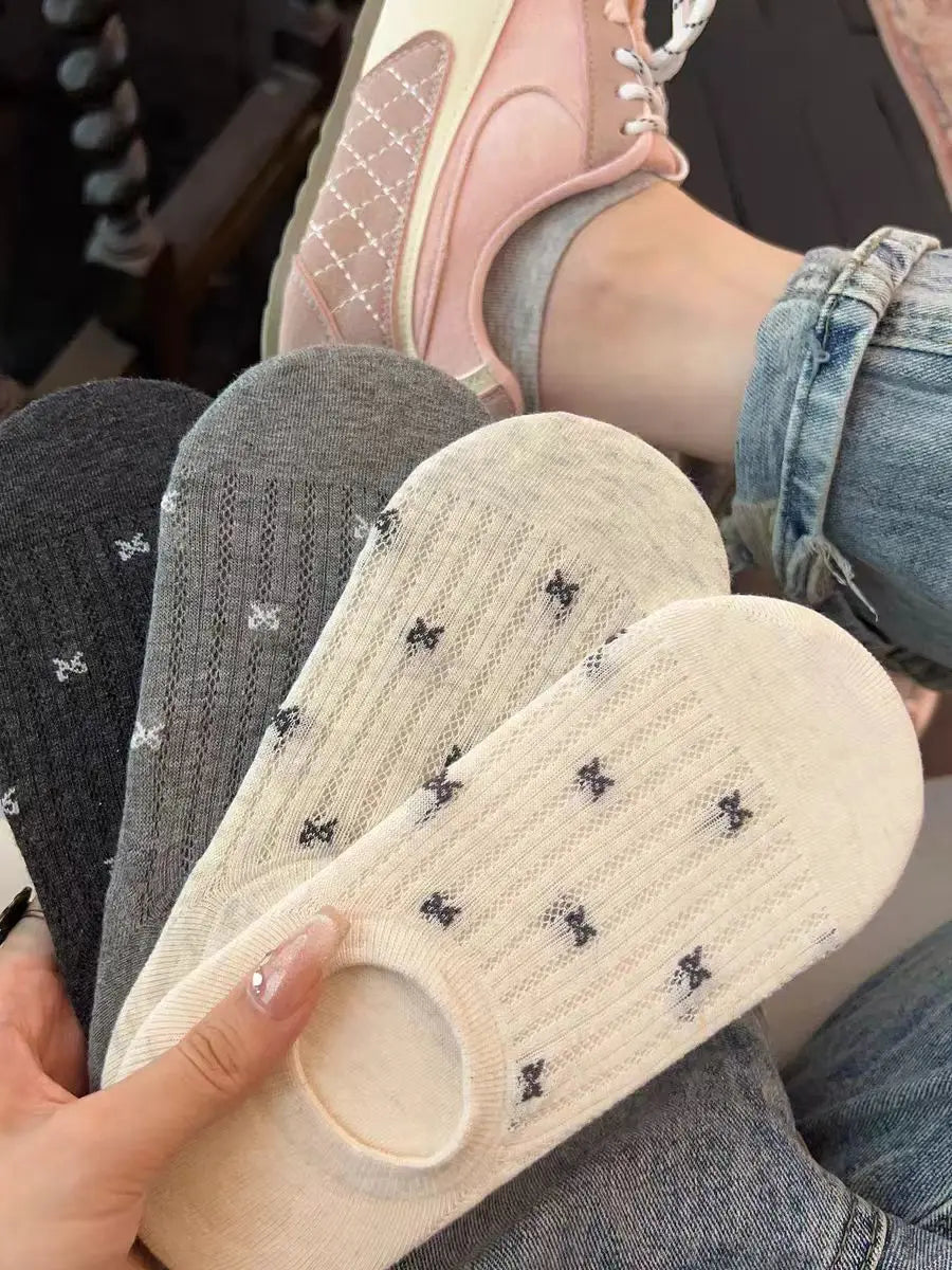 5 Pack Women Polyester Elastane Low Cut Casual Ankle Socks