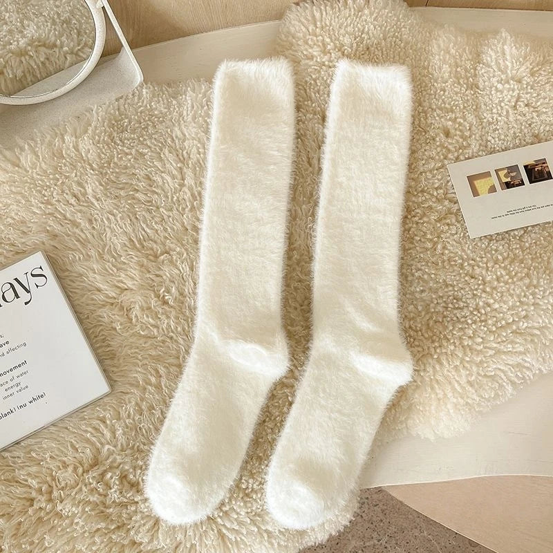 Polyester Elastane Warm Fuzzy Mid Tube Socks - 7