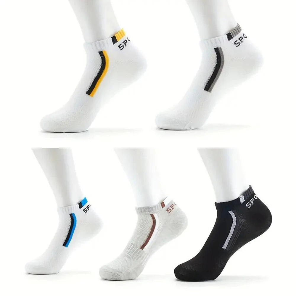 Men Breathable Polyester Ankle Socks Sports Invisible Casual Footwear - 25