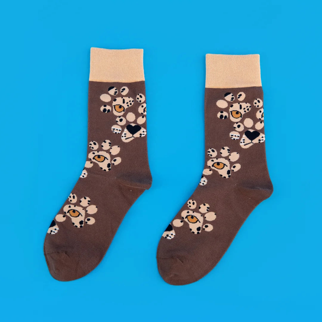 Cotton Blend Otter Print Unisex Mid Calf Socks