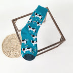 Cotton Blend Cow Pattern Unisex Crew Socks
