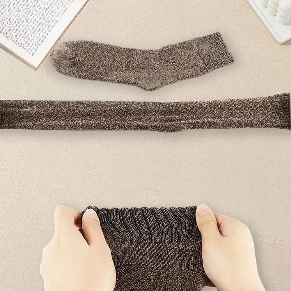 Thick Polyester Elastane Blend Mens Winter Crew Socks - 4
