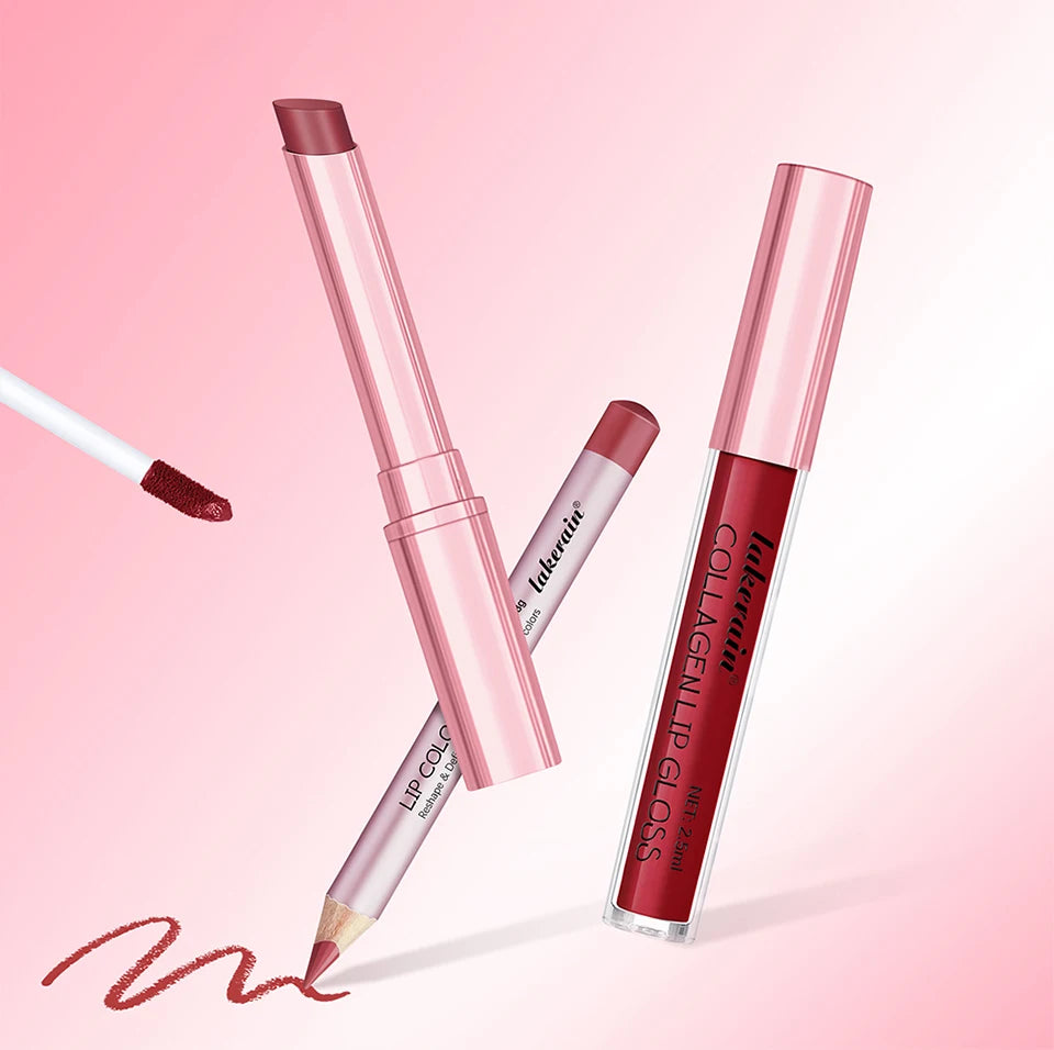 Matte Lipstick and Lip Liner Makeup Set
