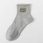 Polyester Blend Printed Letter Casual Crew Socks