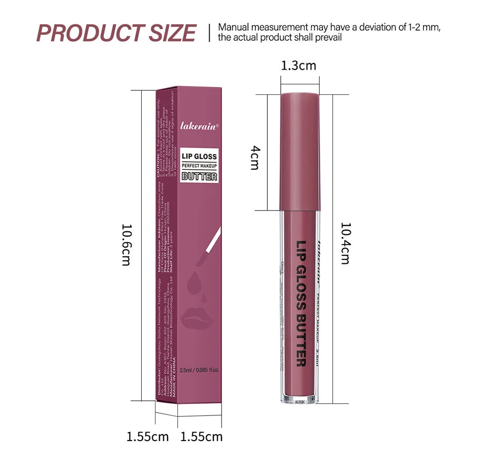 Moisturizing Liquid Lip Gloss Butter With High Shine Finish