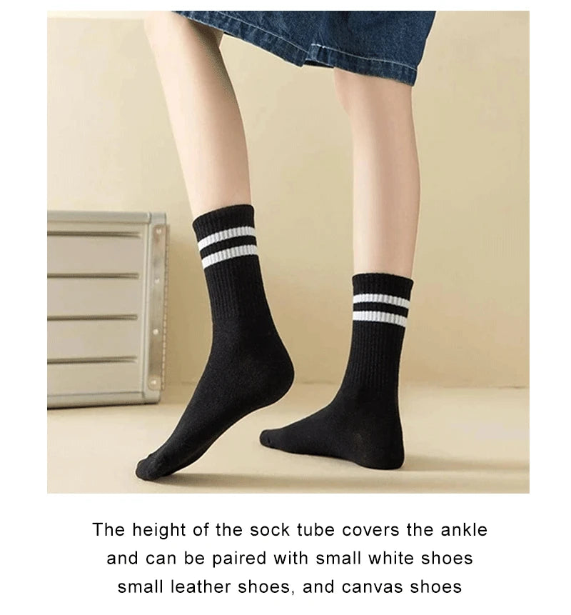 Polyester Elastane Mid Tube Casual Socks