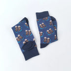 Cotton Blend Novelty Otter Print Crew Socks