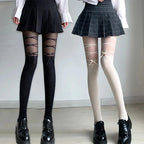 Nylon Polyester Bowknot Striped Tights