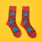 Cotton Blend Star Pattern Crew Socks