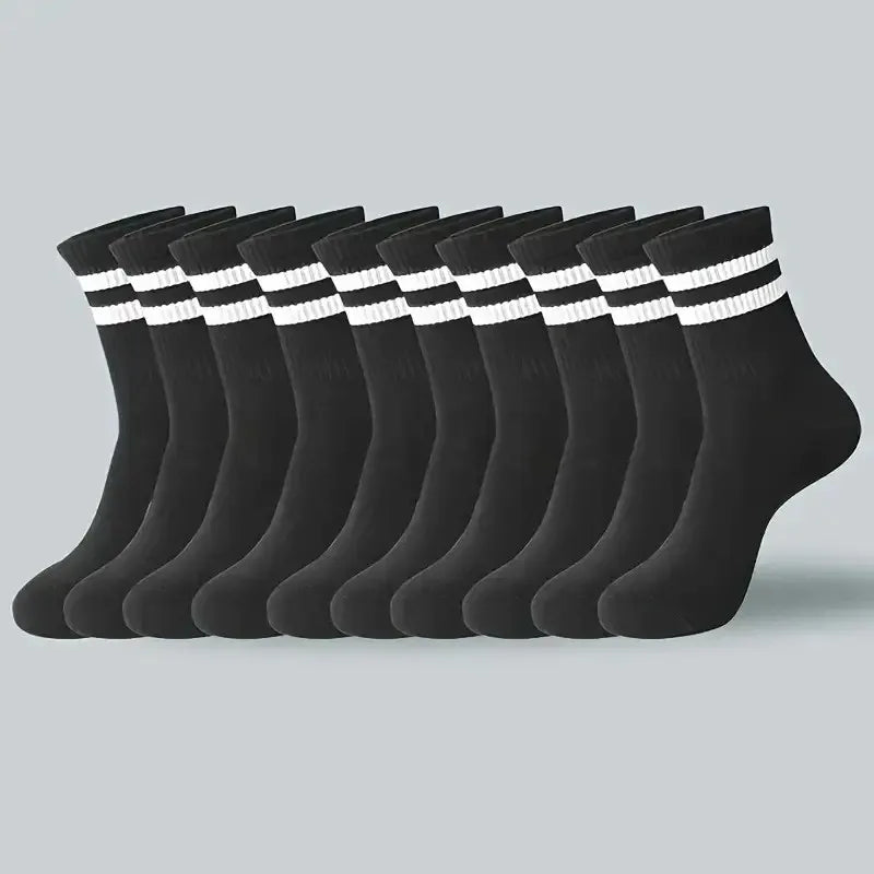 Polyester Blend Crew Socks Breathable Athletic Footwear