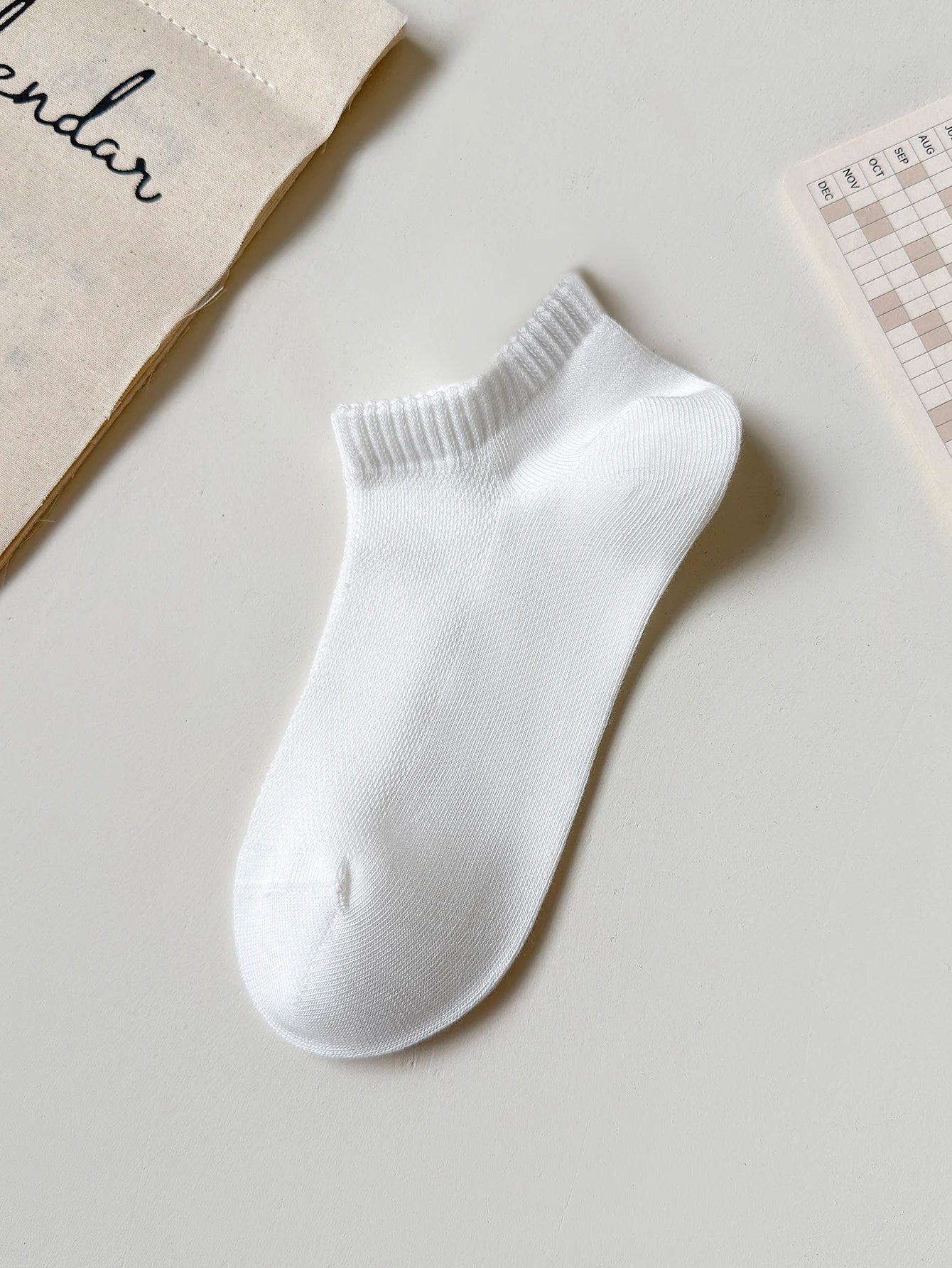 Polyester Elastane Blend Crew Socks Three Pair Set - 4