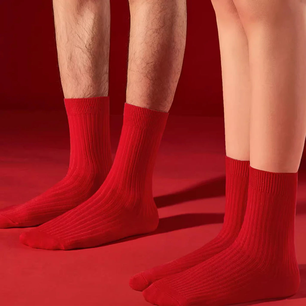 Polyester Elastane Crew Socks Women Casual Mid Tube Set