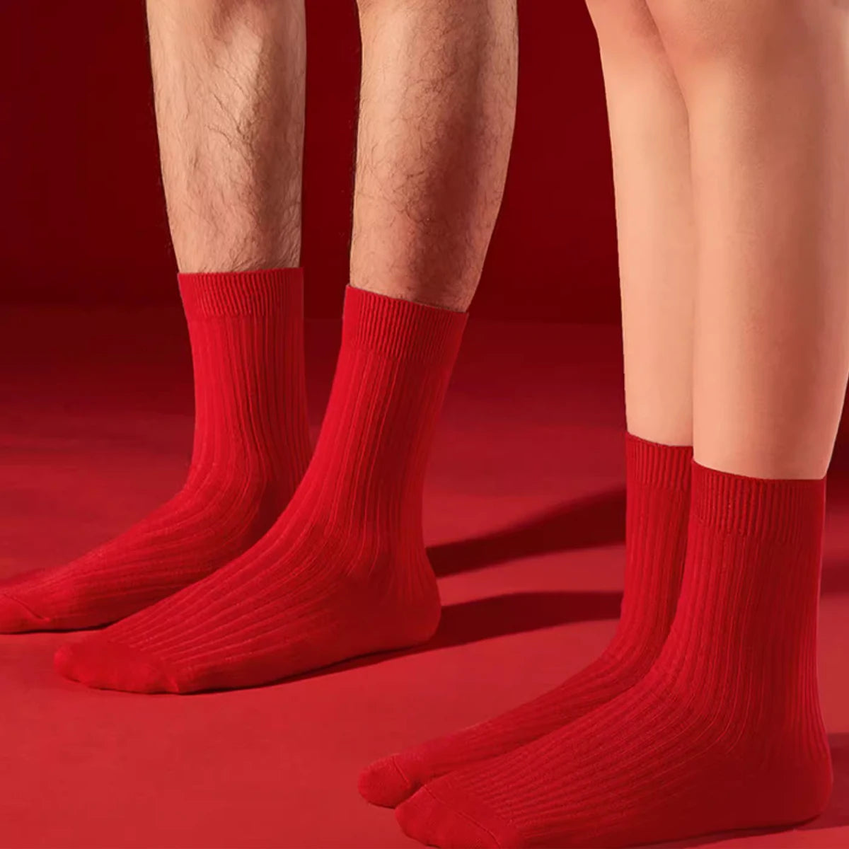 Polyester Elastane Crew Socks Women Casual Mid Tube Set