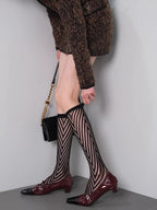 Nylon Fishnet Knee High Socks