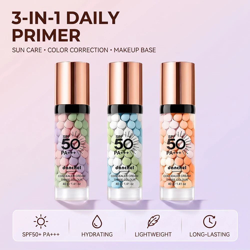 3 Color Correcting Makeup Primer Cream SPF50
