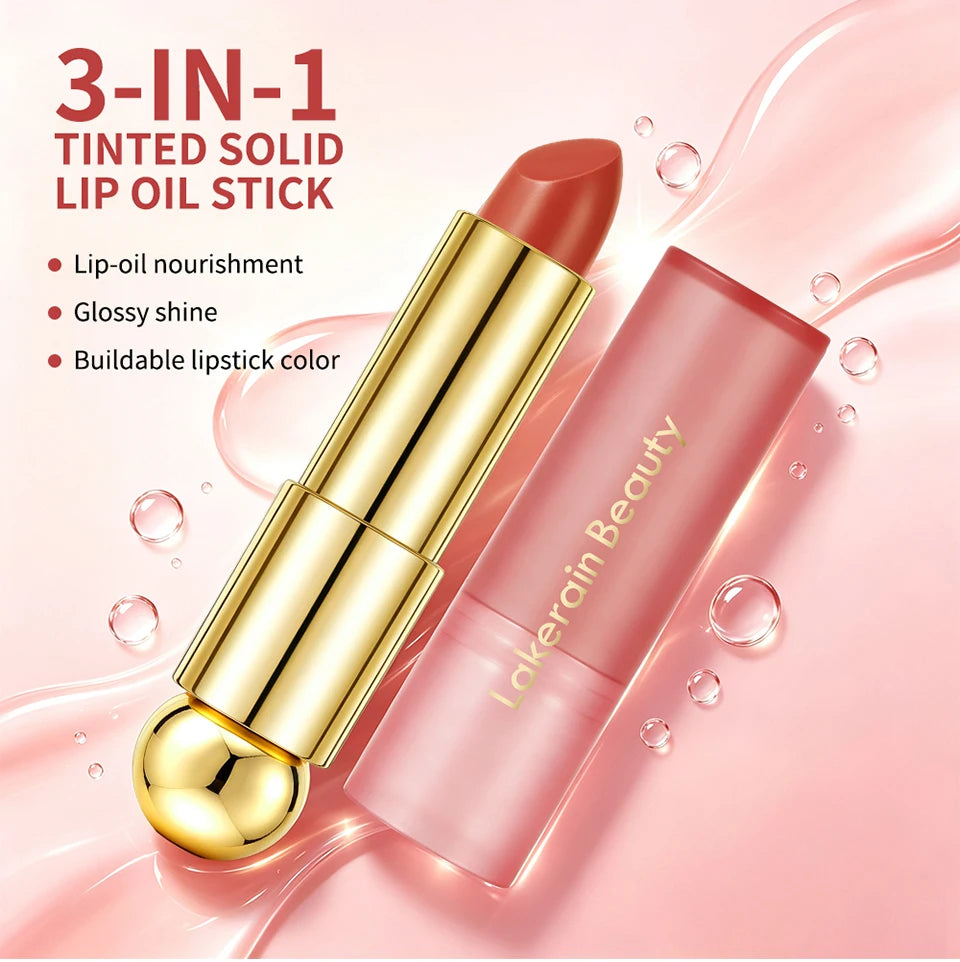 Tinted Lip Oil Stick Moisturizing Glossy Plumping Lipstick
