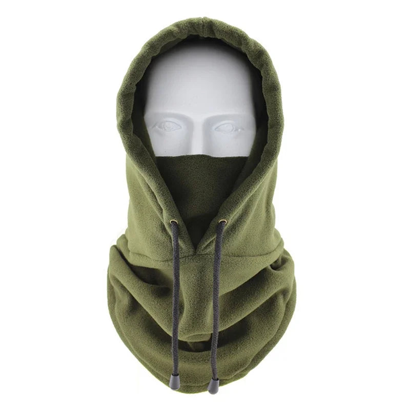 Cotton Polyester Fleece Thermal Hooded Neck Warmer Winter Hat