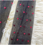 Nylon Polyester Heart Print Tights for Women